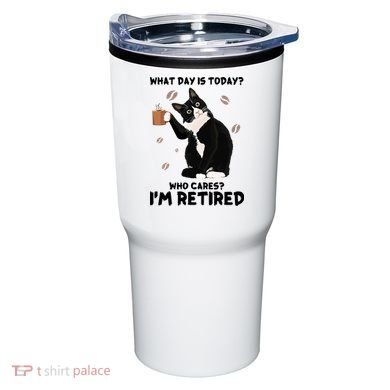 Retired Funny Cat Retirement Tumbler