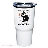 Retired Funny Cat Retirement Tumbler thumb 0