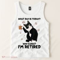 Retired Funny Cat Retirement Tank Top thumb 2
