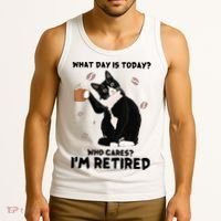Retired Funny Cat Retirement Tank Top thumb 3