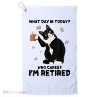 Retired Funny Cat Retirement Golf Towel thumb 0