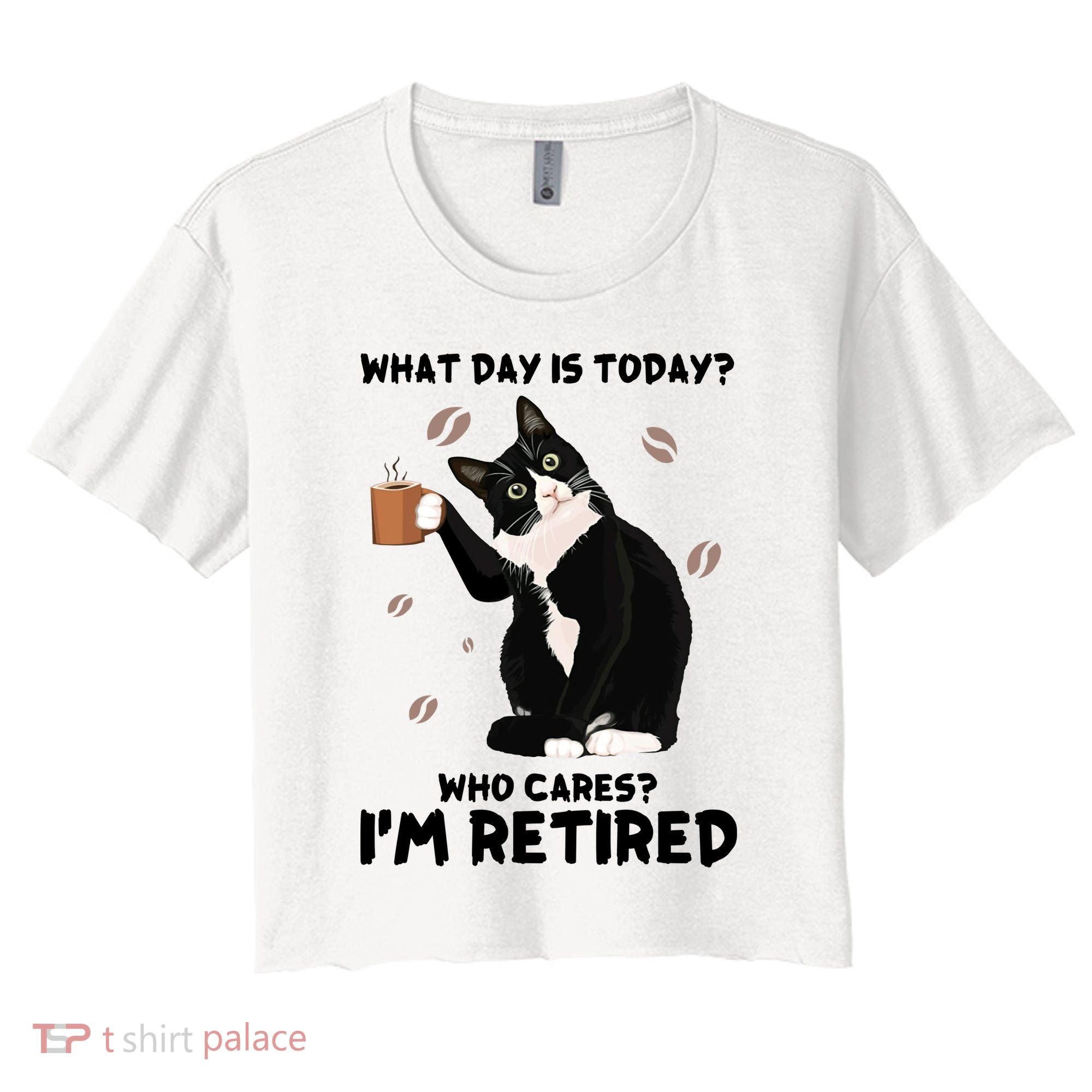 Retired Funny Cat Retirement Women's Crop Top Tee