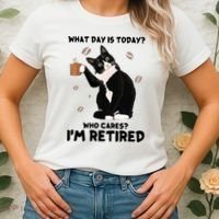Retired Funny Cat Retirement Women's T-Shirt thumb 2