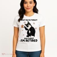 Retired Funny Cat Retirement Women's T-Shirt thumb 4