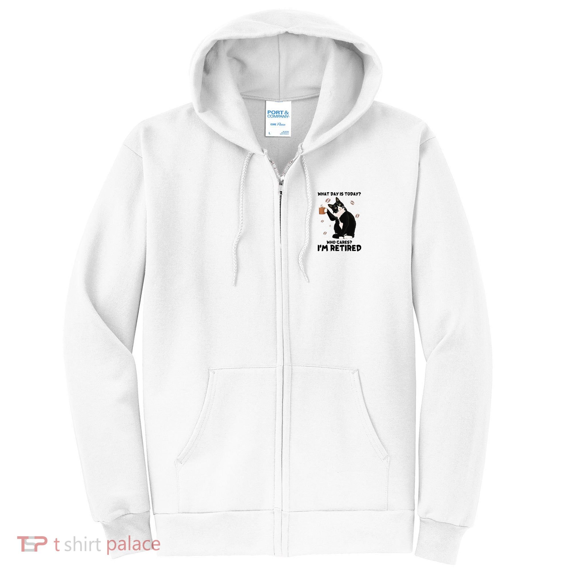 Retired Funny Cat Retirement Full Zip Hoodie