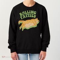 Rolling Fatties Cat Retro Kitty Kitten Meow Women's Sweatshirt thumb 0