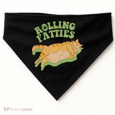 Rolling Fatties Cat Retro Kitty Kitten Meow USA-Made Doggie Bandana