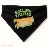 Rolling Fatties Cat Retro Kitty Kitten Meow USA-Made Doggie Bandana thumb 0