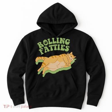 Rolling Fatties Cat Retro Kitty Kitten Meow Hoodie