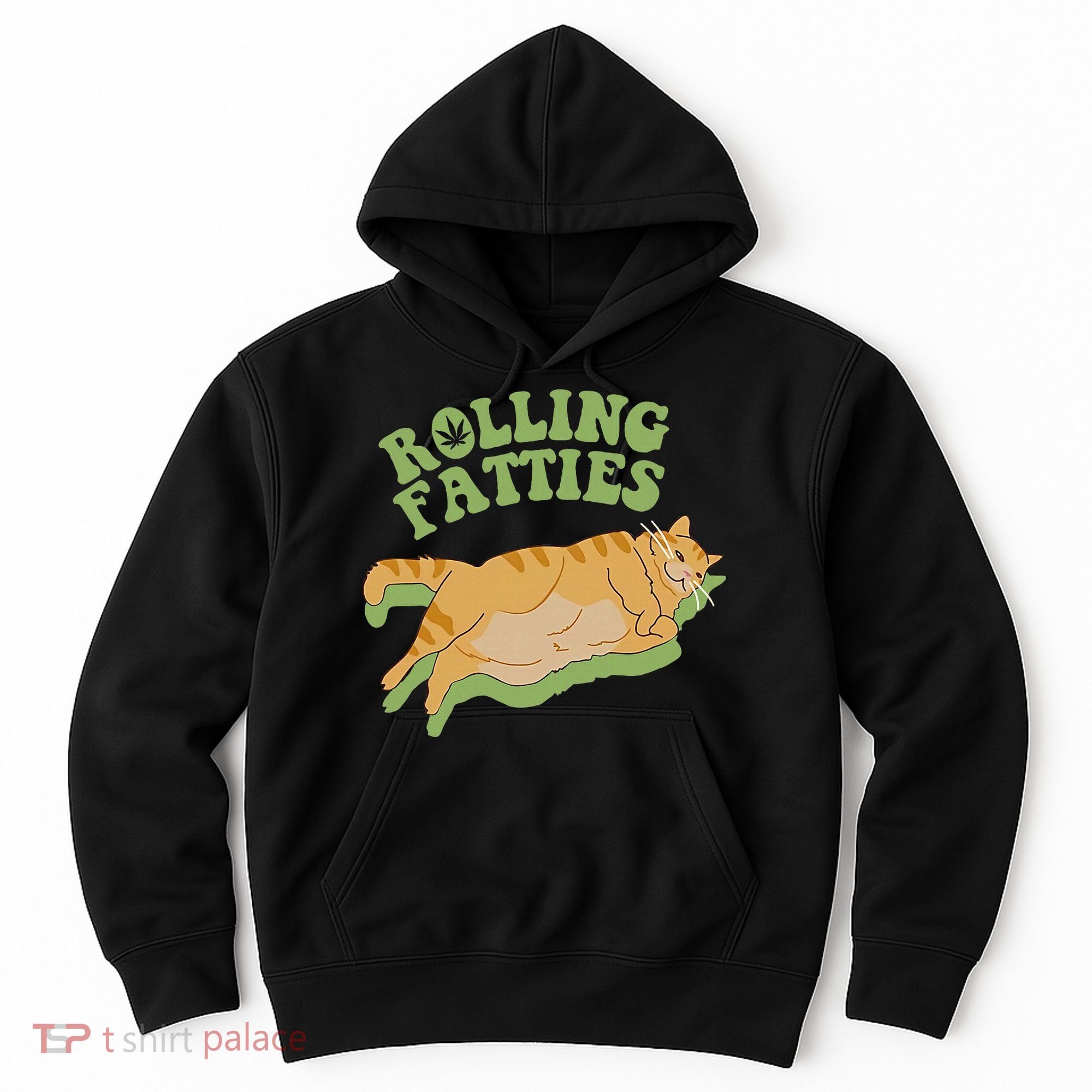 Rolling Fatties Cat Retro Kitty Kitten Meow Hoodie