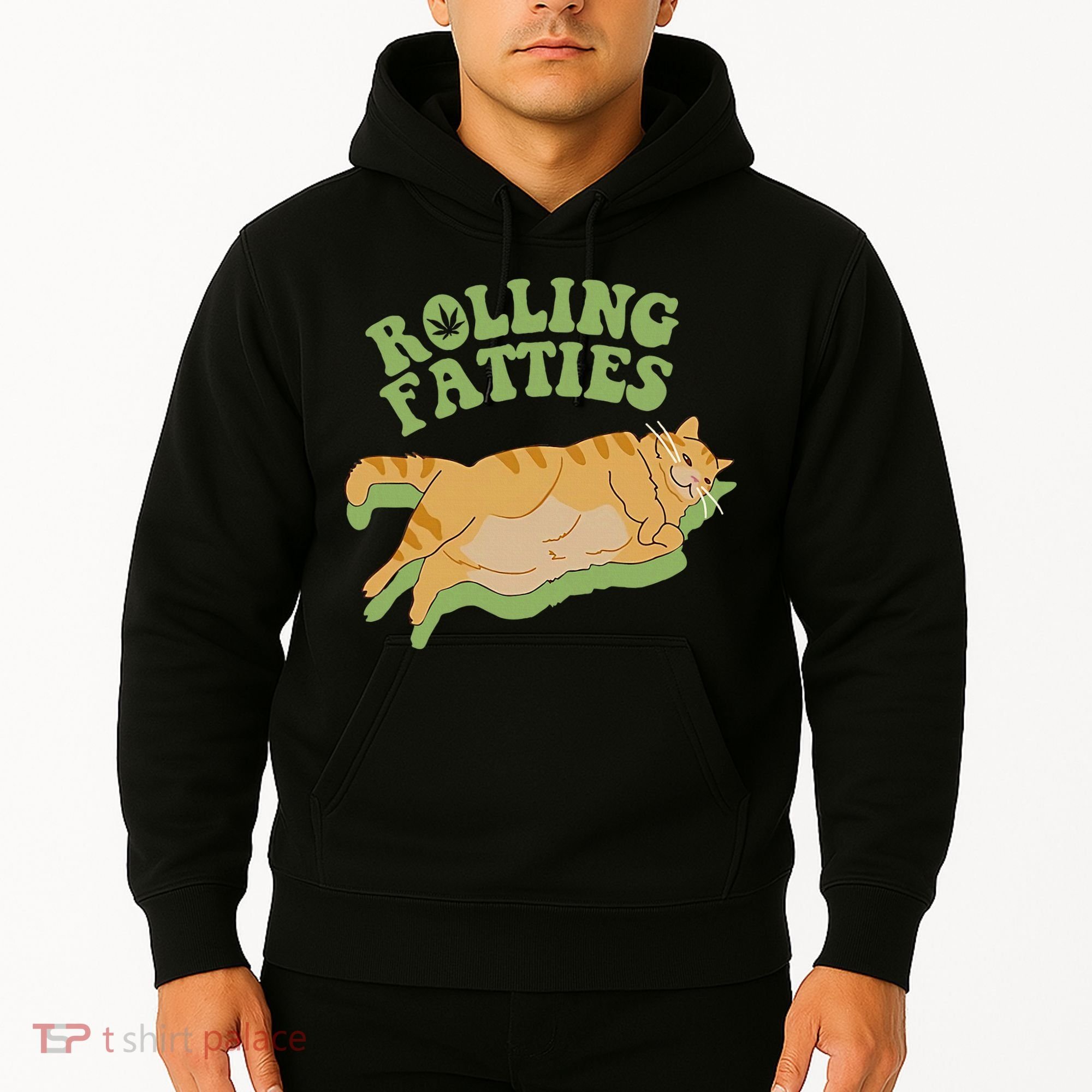 Rolling Fatties Cat Retro Kitty Kitten Meow Hoodie