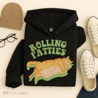 Rolling Fatties Cat Retro Kitty Kitten Meow Hoodie thumb 4