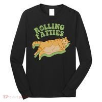 Rolling Fatties Cat Retro Kitty Kitten Meow Long Sleeve Shirt thumb 0