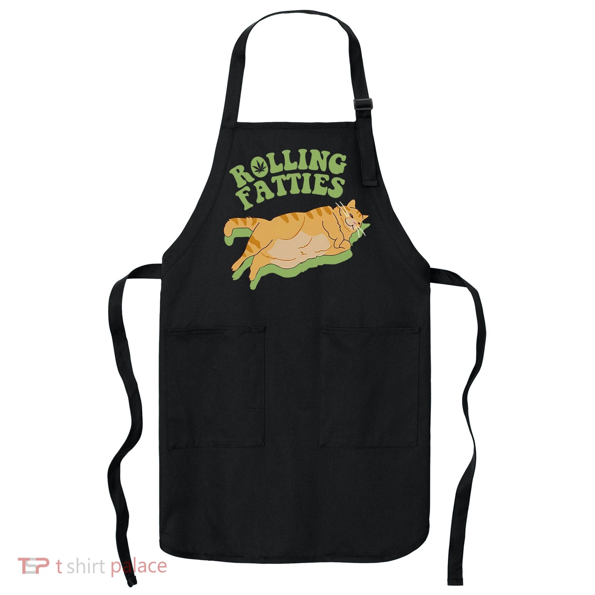 Rolling Fatties Cat Retro Kitty Kitten Meow Apron