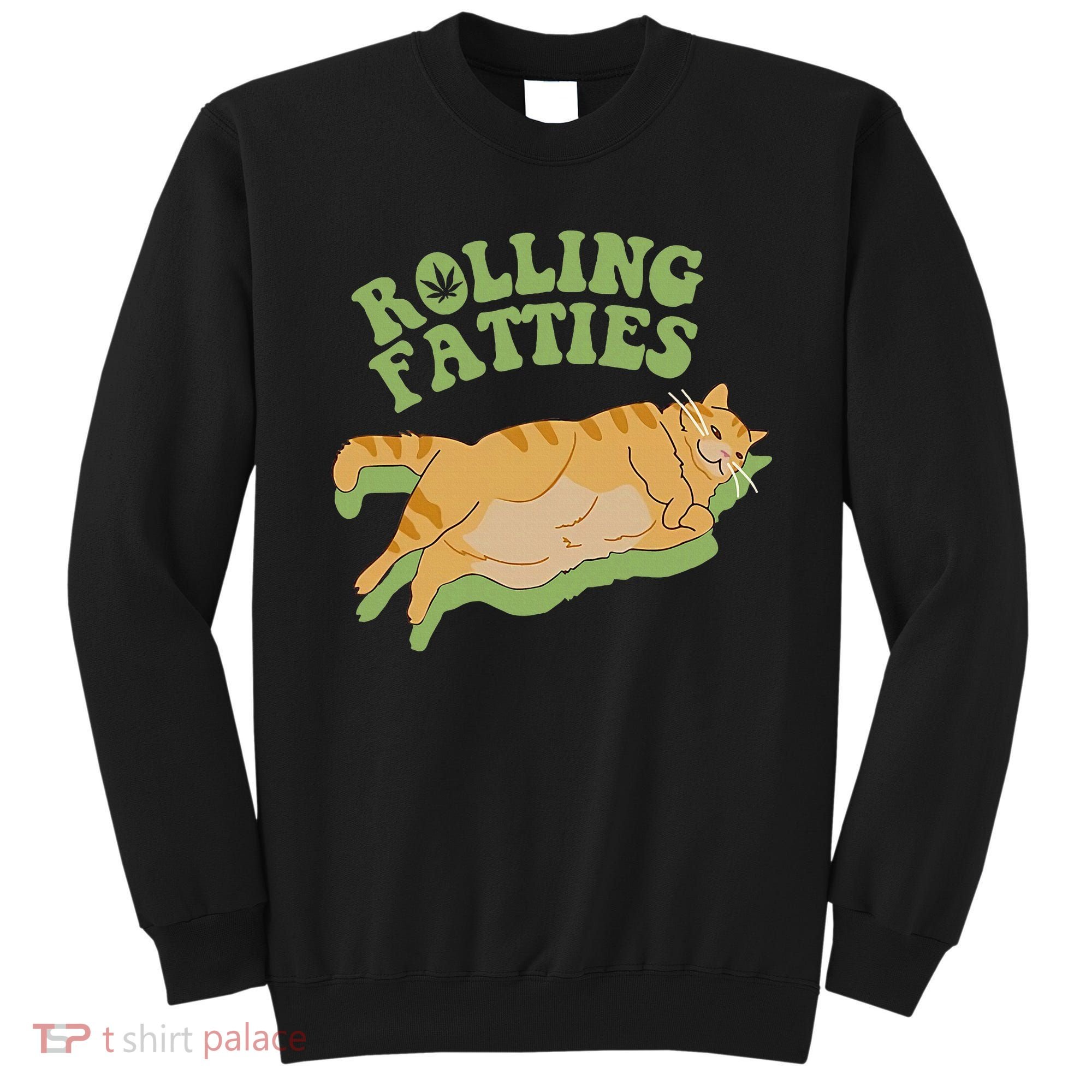 Rolling Fatties Cat Retro Kitty Kitten Meow Sweatshirt
