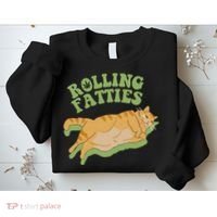 Rolling Fatties Cat Retro Kitty Kitten Meow Sweatshirt thumb 2