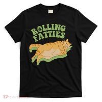 Rolling Fatties Cat Retro Kitty Kitten Meow T-Shirt thumb 0