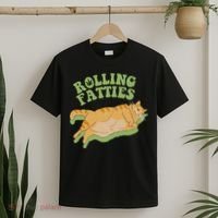 Rolling Fatties Cat Retro Kitty Kitten Meow T-Shirt thumb 2