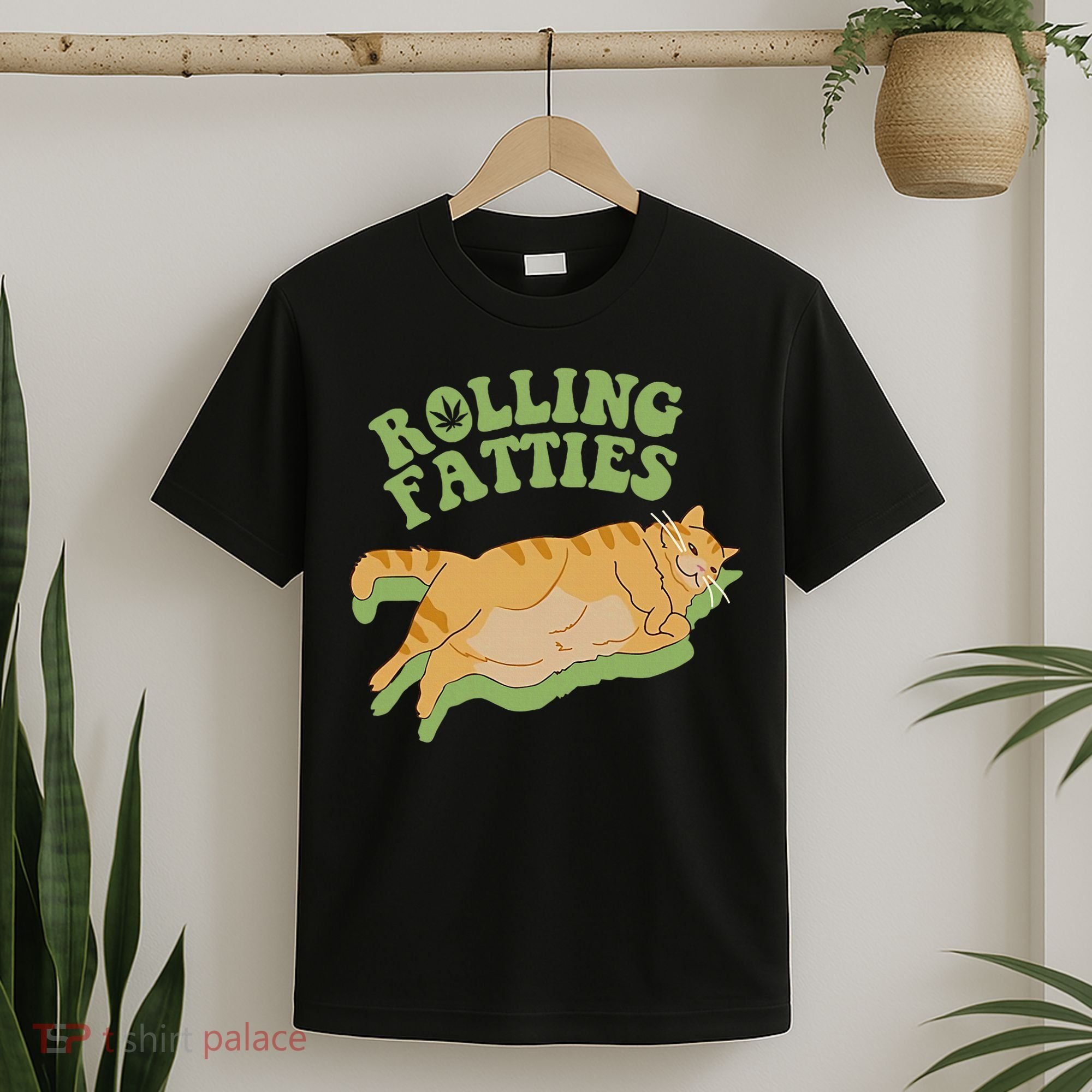 Rolling Fatties Cat Retro Kitty Kitten Meow T-Shirt