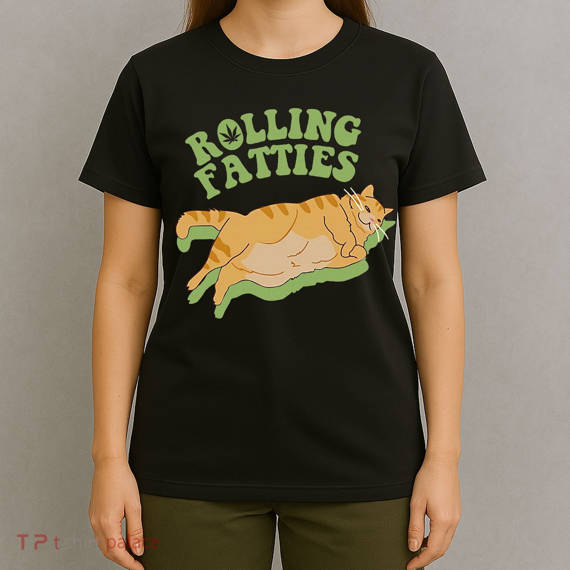 Rolling Fatties Cat Retro Kitty Kitten Meow T-Shirt