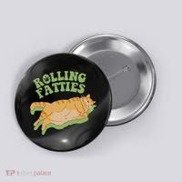 Rolling Fatties Cat Retro Kitty Kitten Meow Button thumb 0