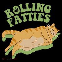 Rolling Fatties Cat Retro Kitty Kitten Meow Women's Hoodie thumb 2