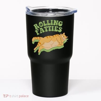 Rolling Fatties Cat Retro Kitty Kitten Meow Tumbler