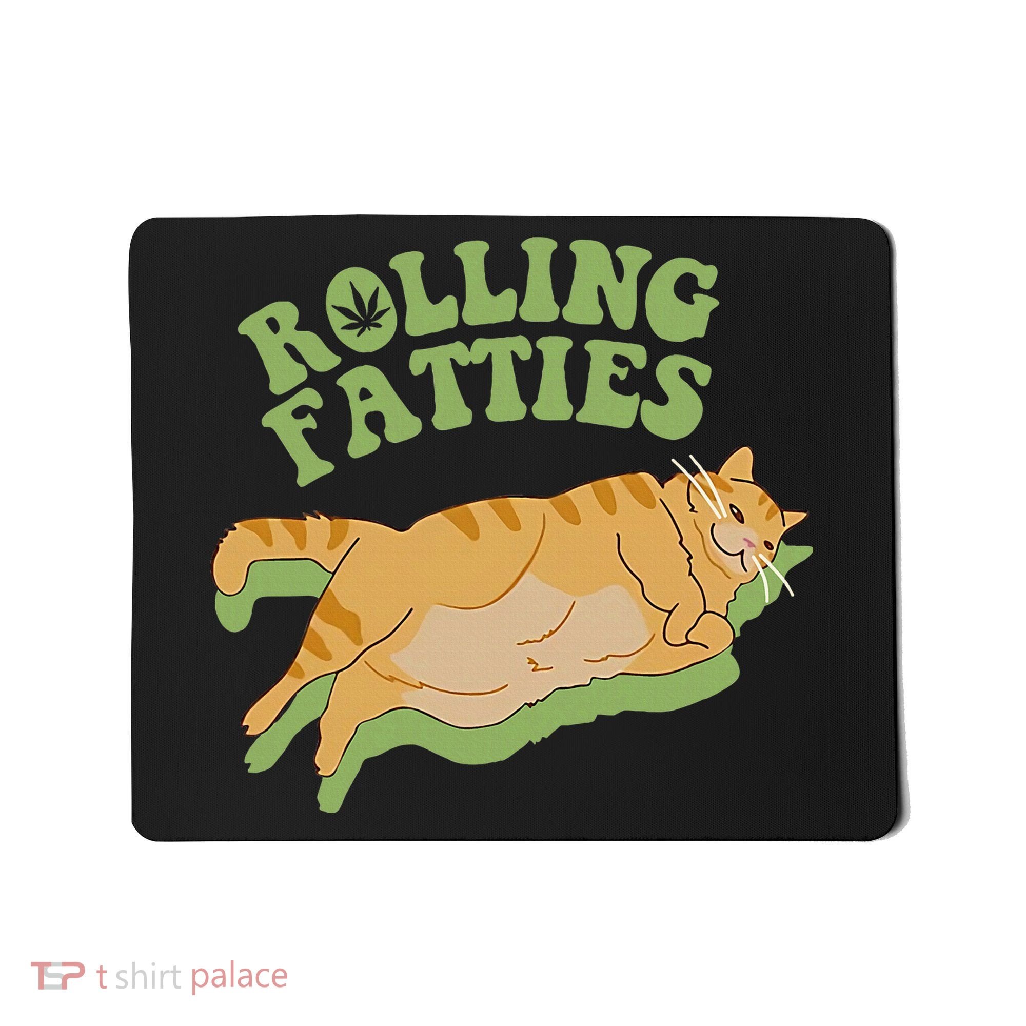 Rolling Fatties Cat Retro Kitty Kitten Meow Mousepad