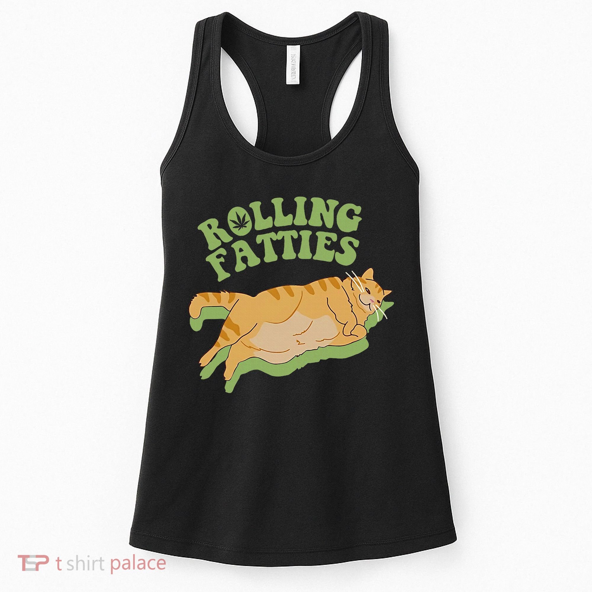 Rolling Fatties Cat Retro Kitty Kitten Meow Women's Tank Top