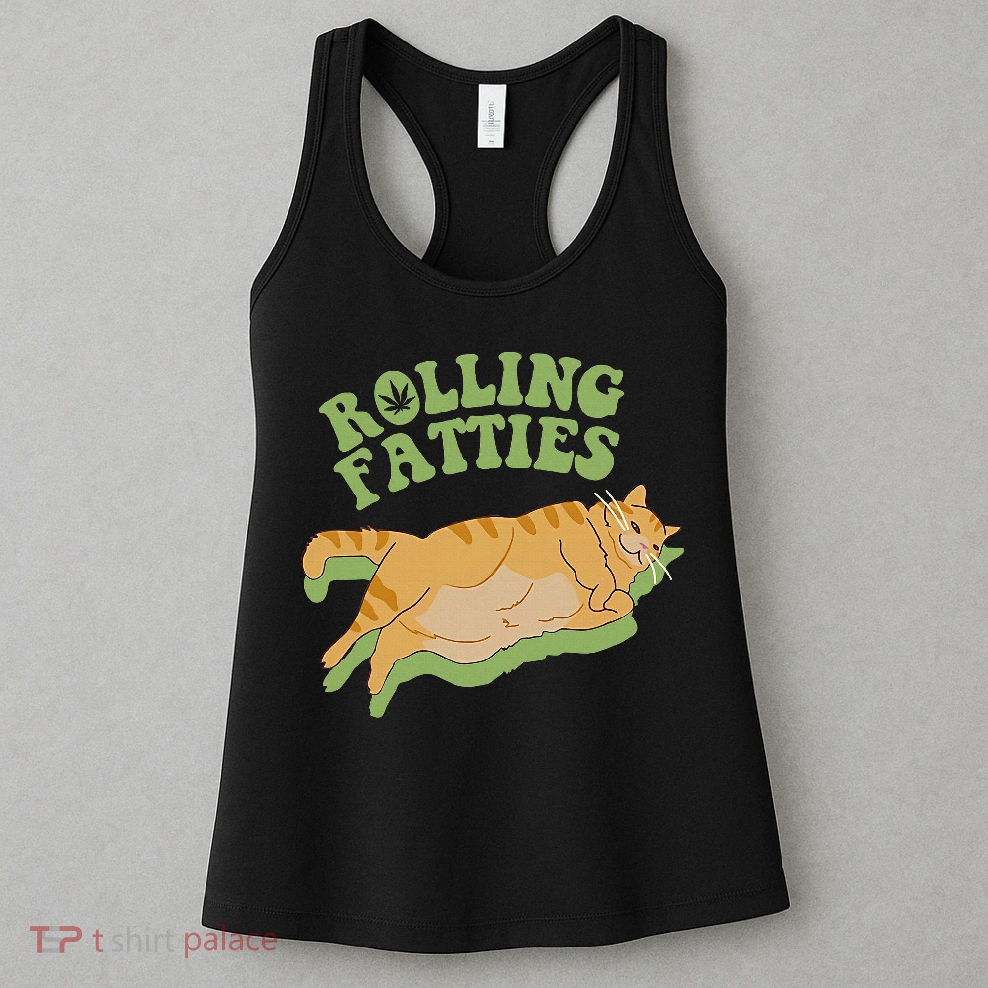 Rolling Fatties Cat Retro Kitty Kitten Meow Women's Tank Top