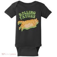 Rolling Fatties Cat Retro Kitty Kitten Meow Baby Bodysuit thumb 0