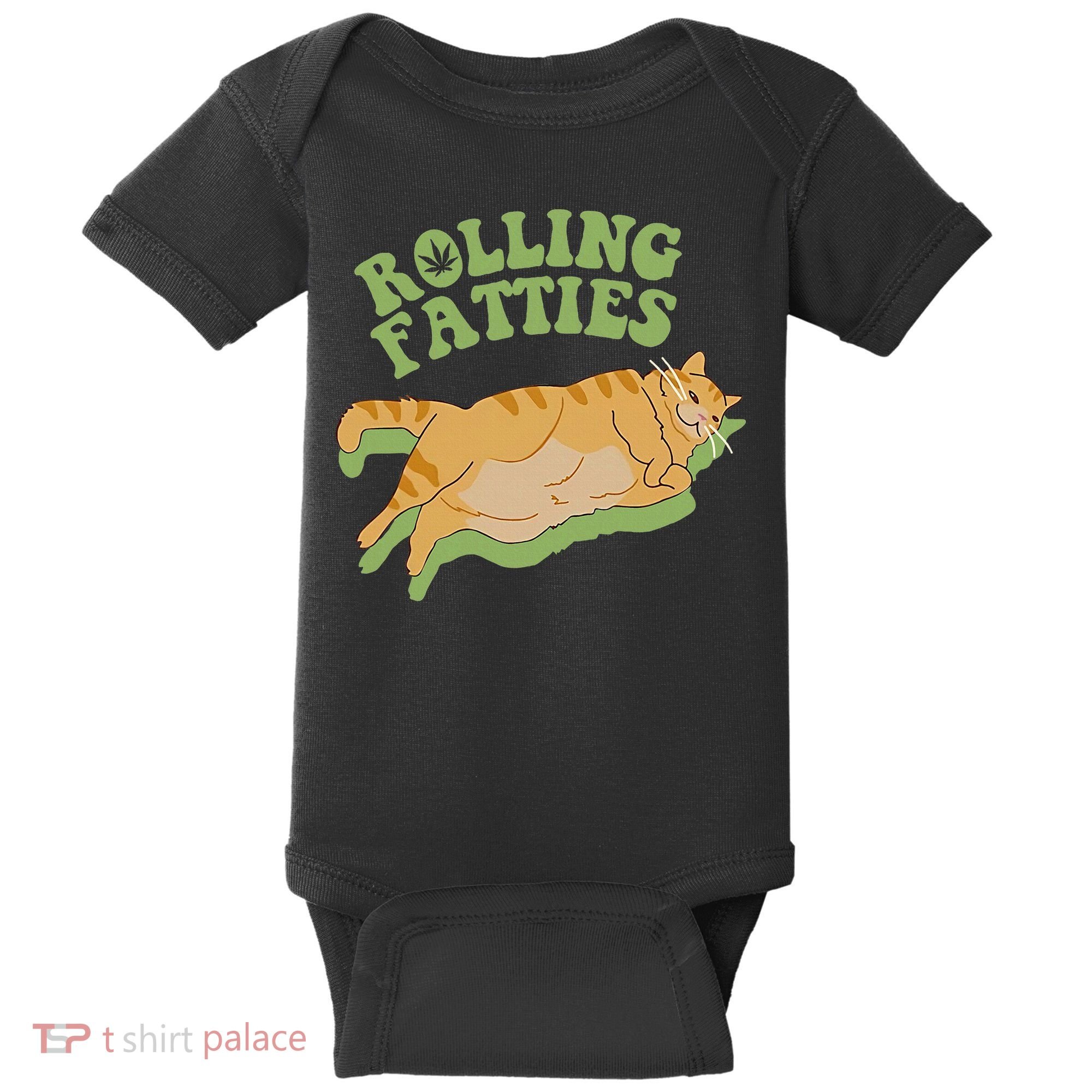 Rolling Fatties Cat Retro Kitty Kitten Meow Baby Bodysuit