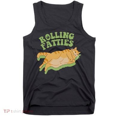 Rolling Fatties Cat Retro Kitty Kitten Meow Tank Top