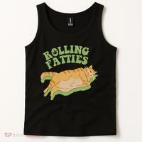 Rolling Fatties Cat Retro Kitty Kitten Meow Tank Top thumb 2
