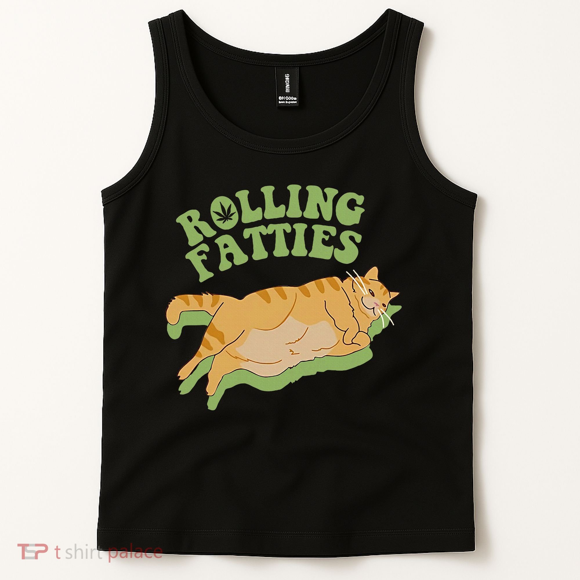 Rolling Fatties Cat Retro Kitty Kitten Meow Tank Top