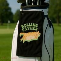 Rolling Fatties Cat Retro Kitty Kitten Meow Golf Towel thumb 2