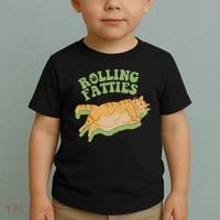 Rolling Fatties Cat Retro Kitty Kitten Meow Toddler T-Shirt thumb 2
