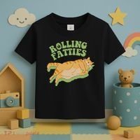 Rolling Fatties Cat Retro Kitty Kitten Meow Toddler T-Shirt thumb 3