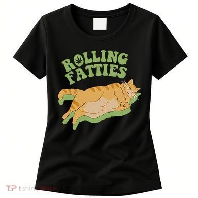 Rolling Fatties Cat Retro Kitty Kitten Meow Women's T-Shirt
