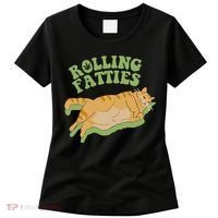Rolling Fatties Cat Retro Kitty Kitten Meow Women's T-Shirt thumb 0