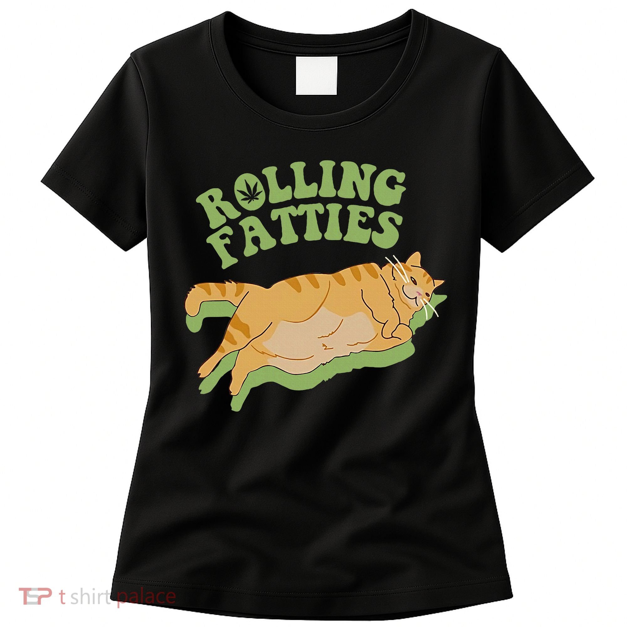 Rolling Fatties Cat Retro Kitty Kitten Meow Women's T-Shirt