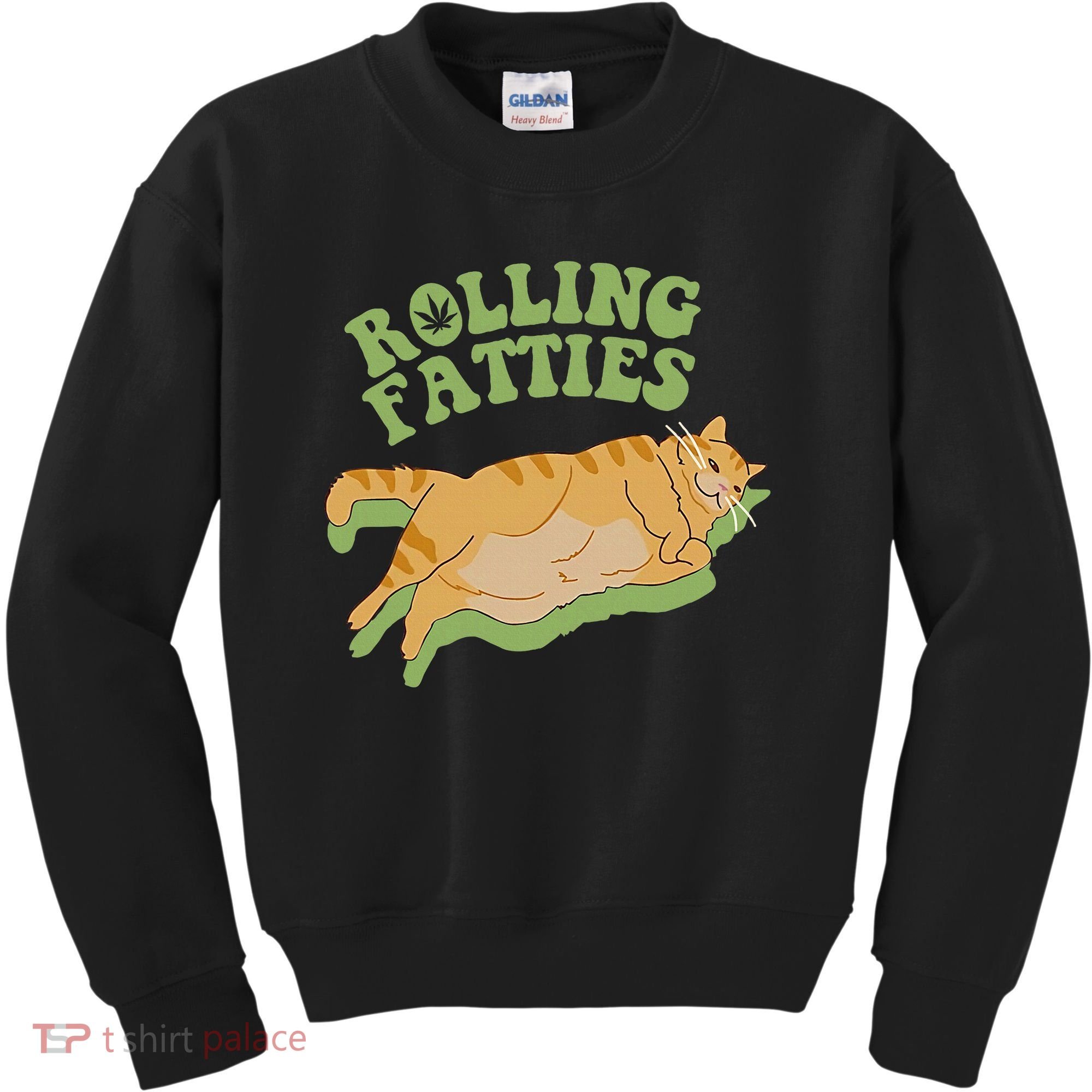 Rolling Fatties Cat Retro Kitty Kitten Meow Kids Sweatshirt