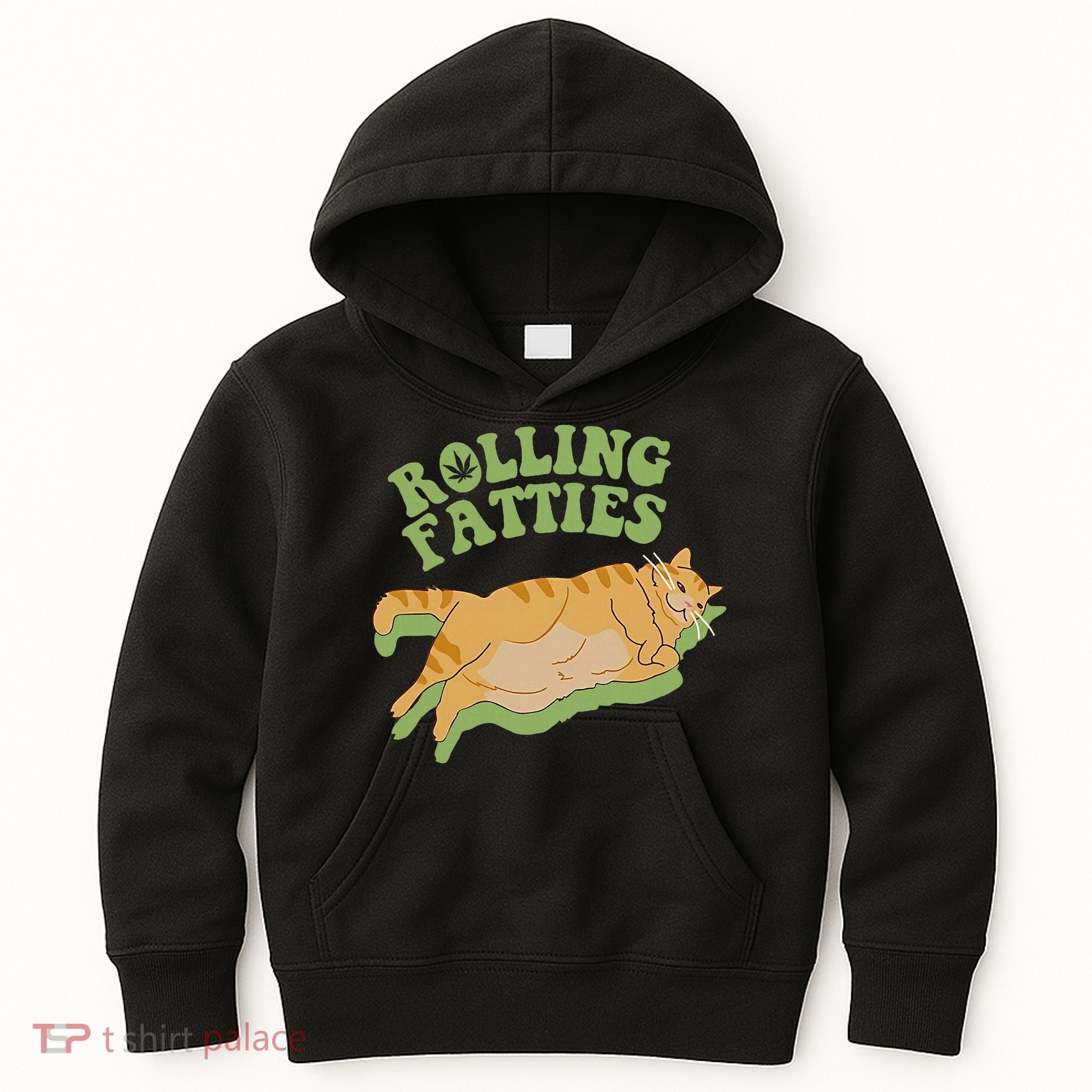 Rolling Fatties Cat Retro Kitty Kitten Meow Kids Hoodie