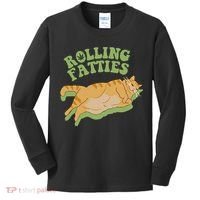 Rolling Fatties Cat Retro Kitty Kitten Meow Kids Long Sleeve Shirt thumb 0