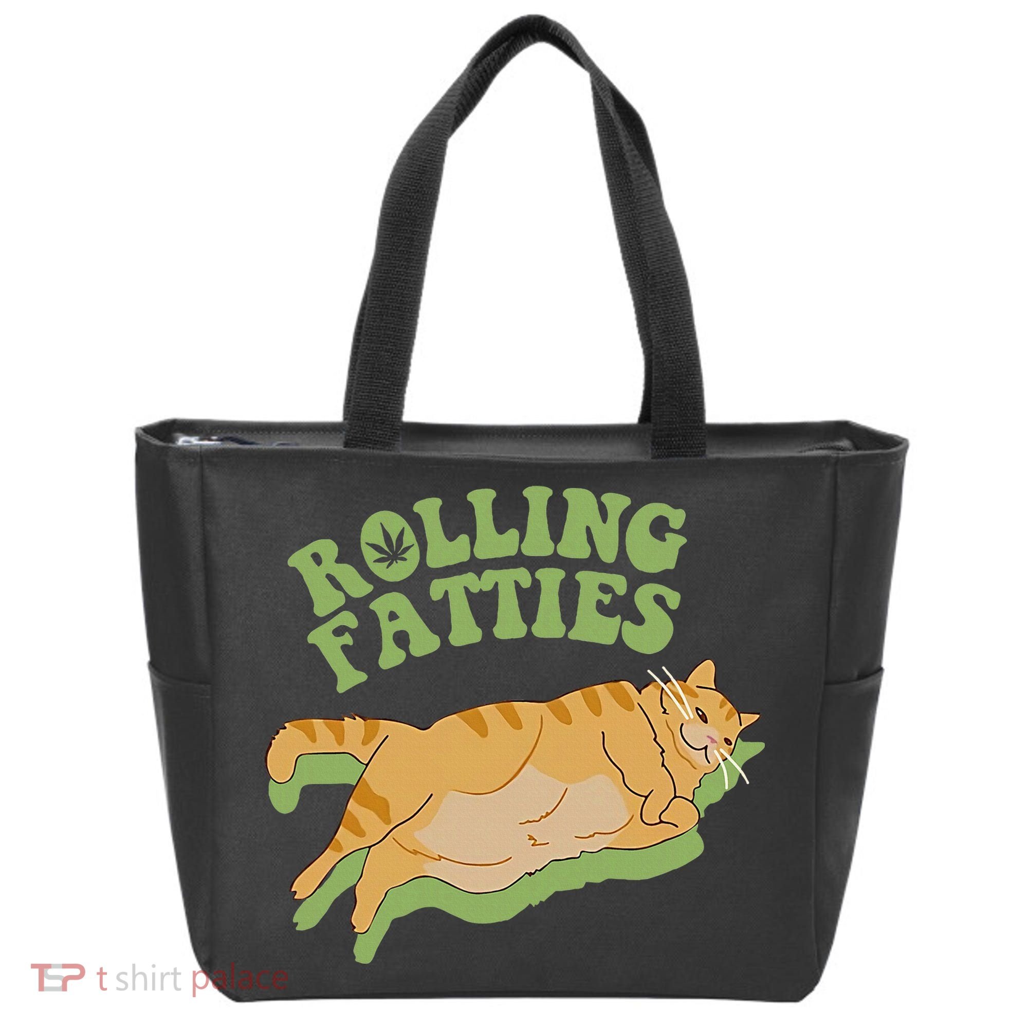 Rolling Fatties Cat Retro Kitty Kitten Meow Tote Bag
