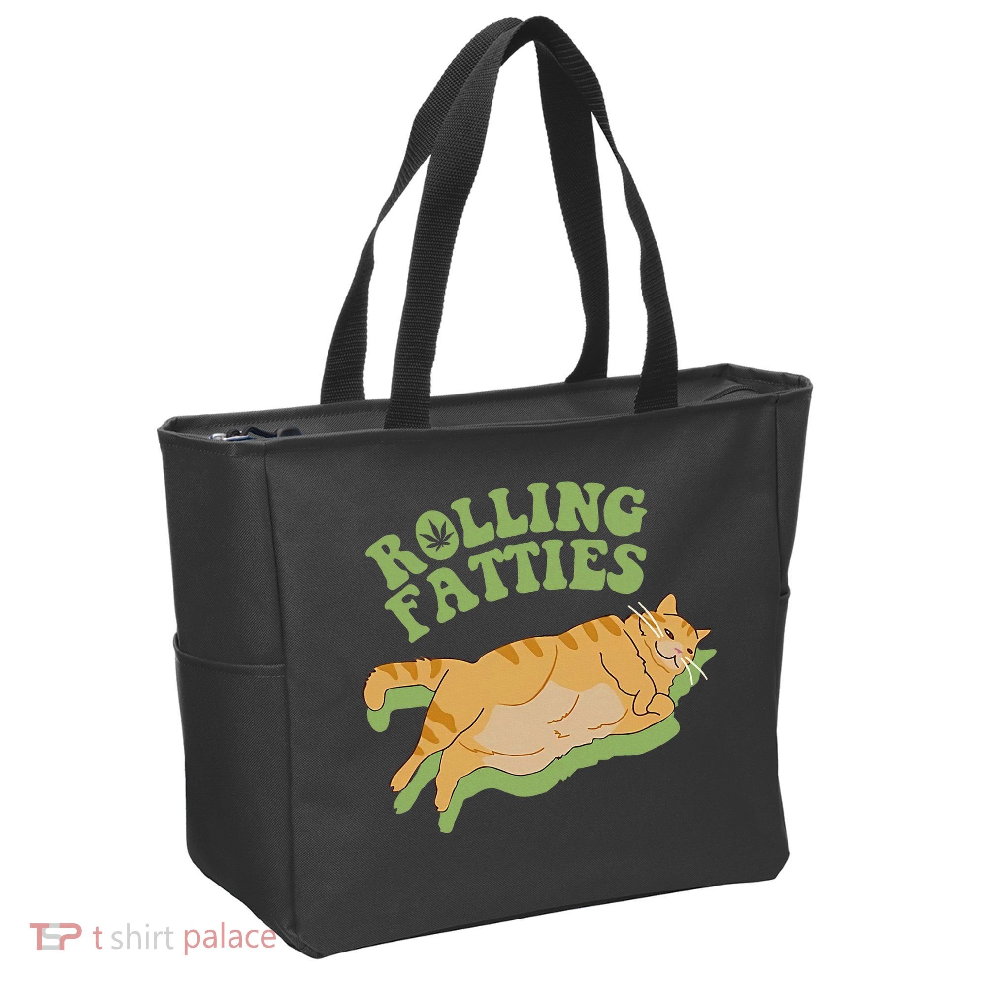 Rolling Fatties Cat Retro Kitty Kitten Meow Tote Bag