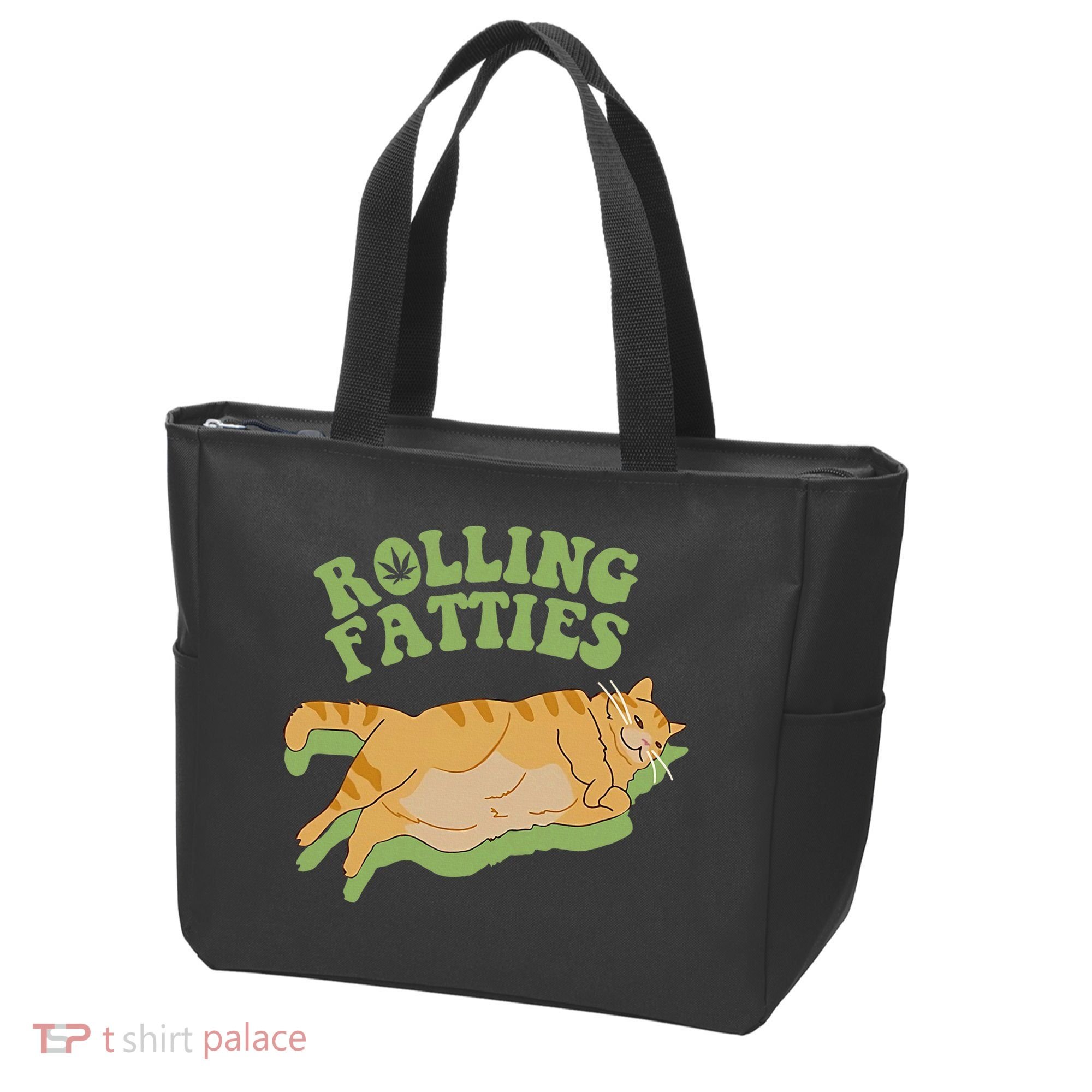 Rolling Fatties Cat Retro Kitty Kitten Meow Tote Bag