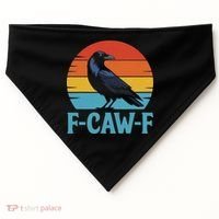 Retro F Caw F Black Bird Crow Funny Crow Lover USA-Made Doggie Bandana thumb 0