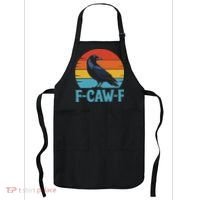 Retro F Caw F Black Bird Crow Funny Crow Lover Apron thumb 0