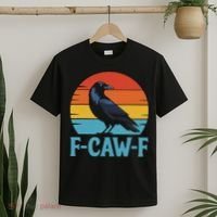 Retro F Caw F Black Bird Crow Funny Crow Lover T-Shirt thumb 2